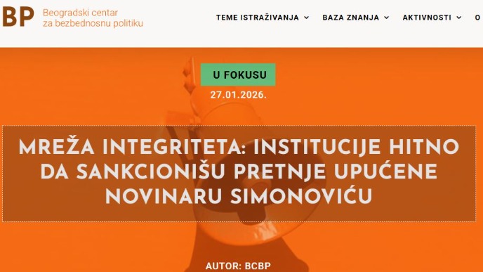 Ugrožena Simonovićeva bezbednost 